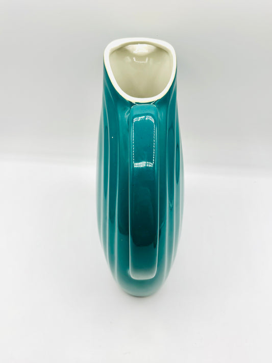 Mid-Century Hull USA Pottery Teal Blue Water Pitcher 