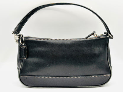Vintage Coach Black Leather Hampton Demi Pouch Shoulder Bag 