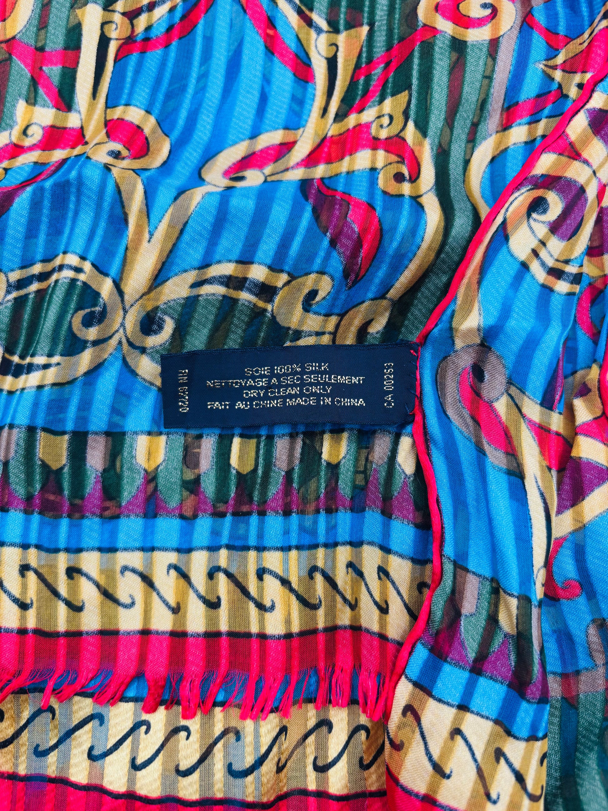 Vintage Oscar de la Renta Scarf – Stained Glass Design – Elegant Designer Accessory 