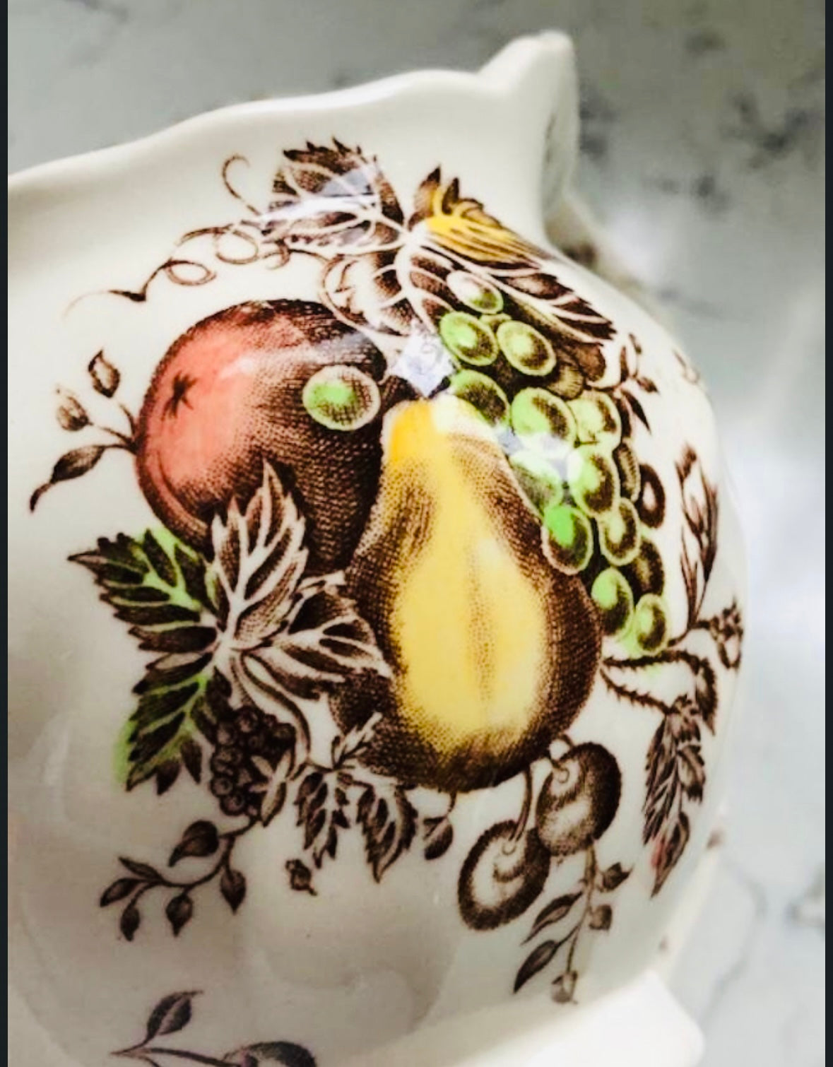 2 Piece Vintage Johnson Brothers Autumn Delight Creamer Pitcher and Plate 