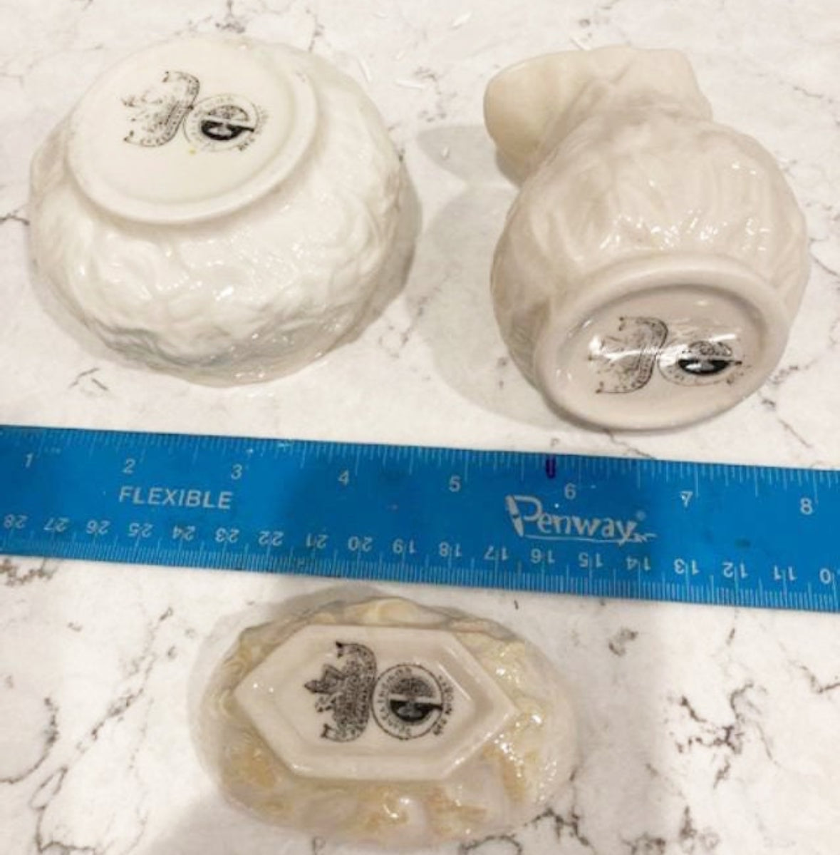 Set of 3 Antique Fine Porcelain Serving Pieces by Belleek (circa 1920s-1940s) 