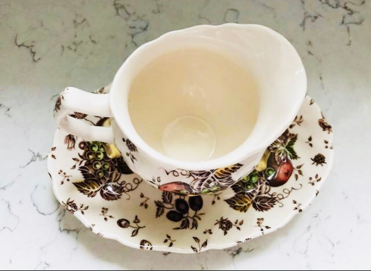 2 Piece Vintage Johnson Brothers Autumn Delight Creamer Pitcher and Plate 