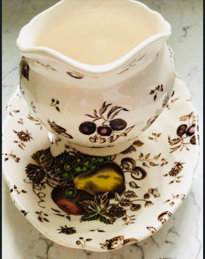 2 Piece Vintage Johnson Brothers Autumn Delight Creamer Pitcher and Plate 