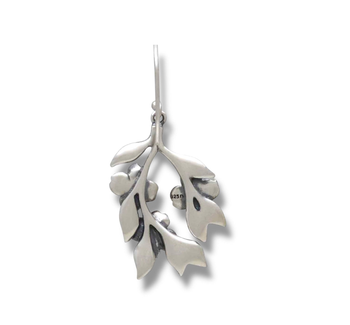 Dogwood Flowers Sterling Silver Dangle Earrings 