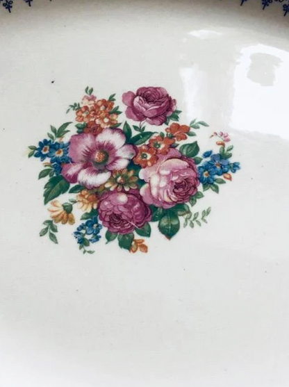 Vintage Homer Laughlin Eggshell Georgian Marilyn Blue Platter - 11 1/2 x 9 inches 