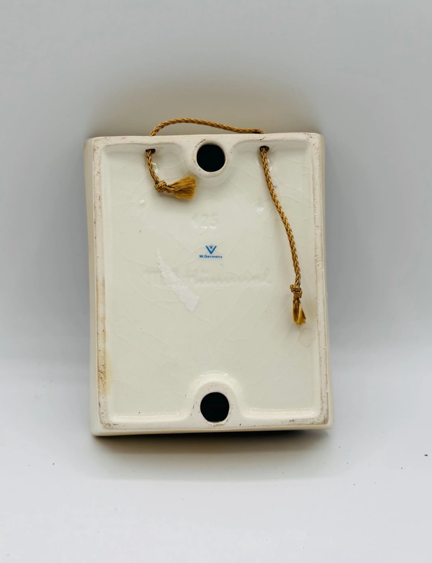 Vintage Goebel Hummel Hanging Wall Figurine - Boy and Girl Waving from Windowsill 