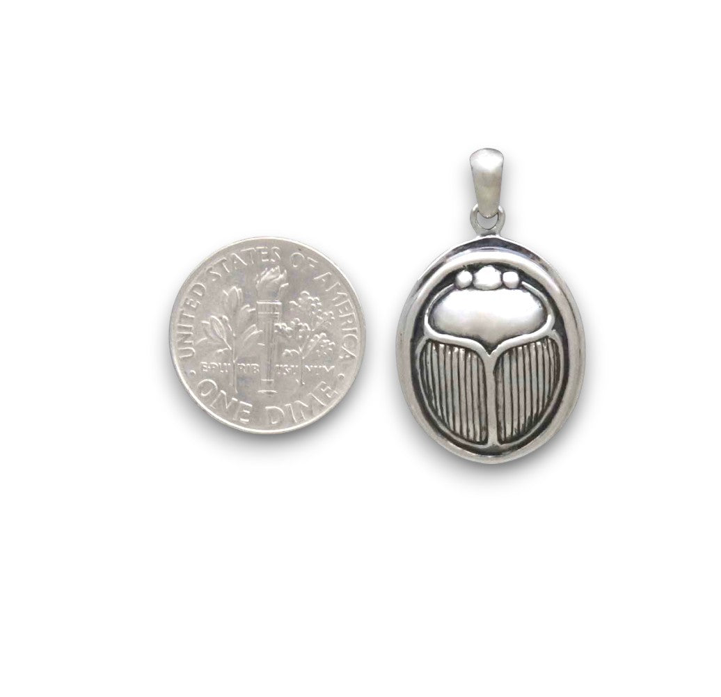 Sterling Silver Scarab Beetle Locket 