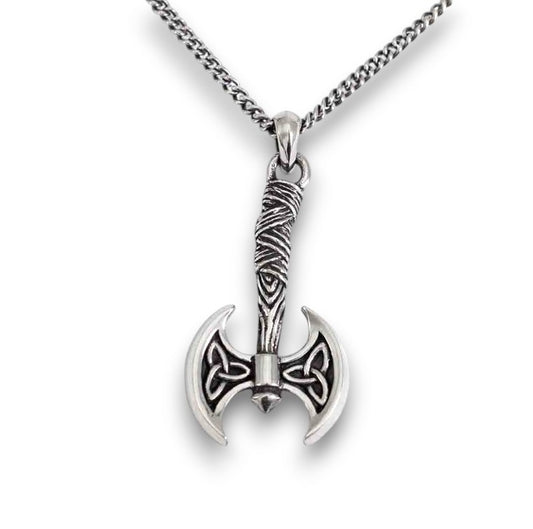 Sterling Silver Viking Axe 22 Necklace 