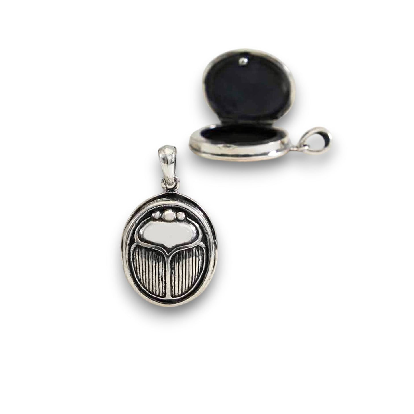 Sterling Silver Scarab Beetle Locket 