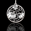Pumpkins with Vine Sterling Silver Pendant 